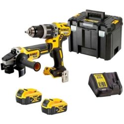 DeWALT DCK2020P2T-QW Akkus fúró-csavarozó DCD791 és sarokcsiszoló DCG405 XR /2x5,0Ah/18V/