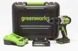 Greenworks GD24DD60K2 Ütvefúró-csavarozó akkumulátoros 24v szénkefe nélkül,1x2ah akku, 2ah töltő / készleten